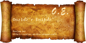 Oszlár Enikő névjegykártya